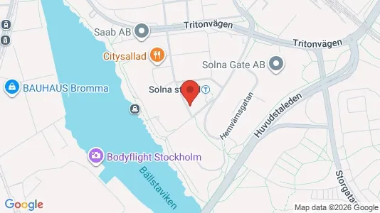 Kontorslokaler att hyra i Solna - kort over placeringen