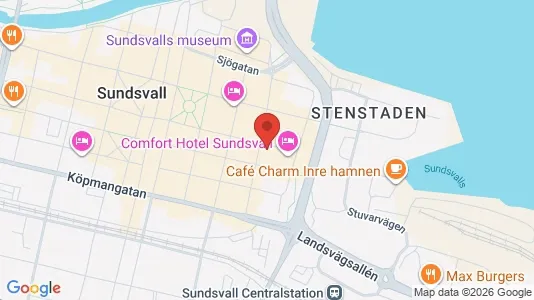 Kontorslokaler att hyra i Sundsvall - kort over placeringen