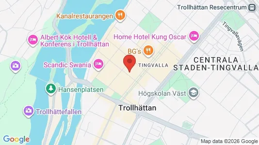 Kontorslokaler att hyra i Trollhättan - kort over placeringen