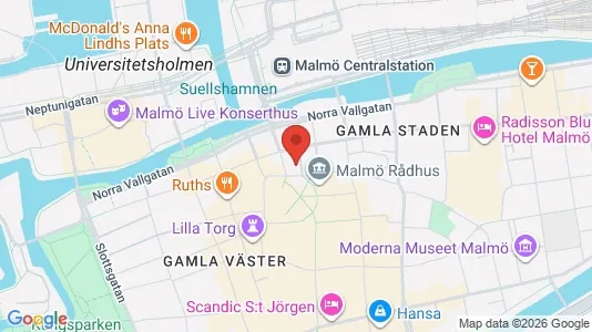 Kontorslokaler att hyra i Malmö Centrum - kort over placeringen