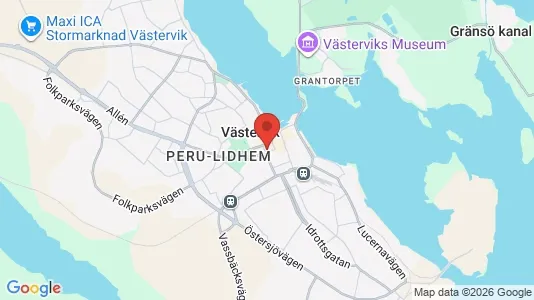Butikslokaler att hyra i Västervik - Bild från Google Street View