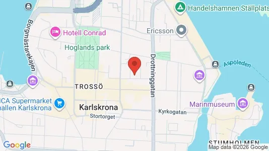 Kontorslokaler att hyra i Karlskrona - kort over placeringen