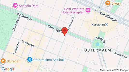 Kontorslokaler att hyra i Östermalm - kort over placeringen