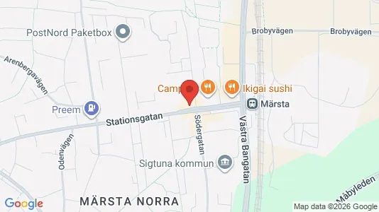 Kontorslokaler att hyra i Sigtuna - kort over placeringen