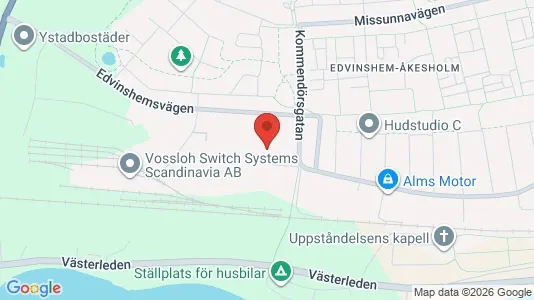 Kontorslokaler att hyra i Ystad - kort over placeringen