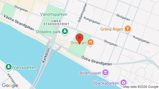 Kontorslokaler att hyra i Umeå - kort over placeringen