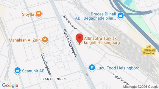 Kontorslokaler att hyra i Helsingborg - kort over placeringen