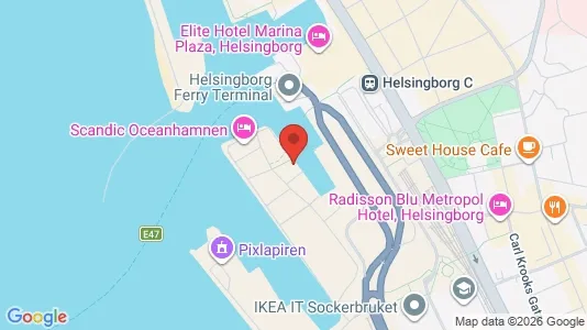 Kontorslokaler att hyra i Helsingborg - kort over placeringen
