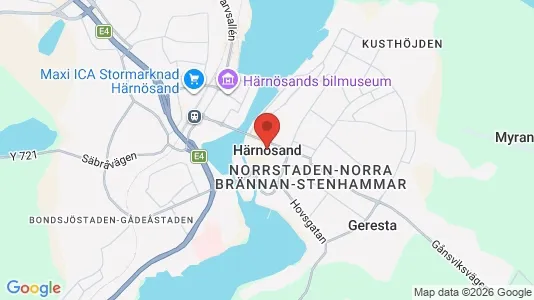 Kontorslokaler att hyra i Härnösand - kort over placeringen