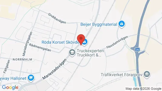 Kontorslokaler att hyra i Skövde - kort over placeringen