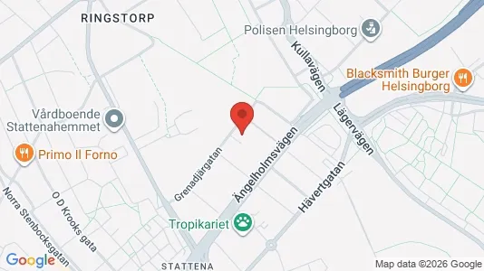 Kontorslokaler att hyra i Helsingborg - kort over placeringen