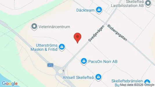 Industrilokaler att hyra i Skellefteå - kort over placeringen