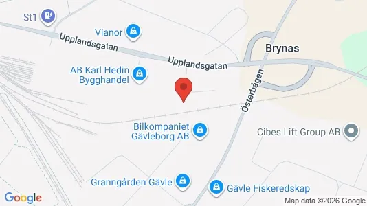 Kontorslokaler att hyra i Gävle - kort over placeringen