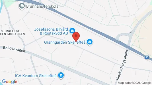 Industrilokaler att hyra i Skellefteå - kort over placeringen