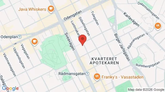 Kontorslokaler att hyra i Vasastan - kort over placeringen