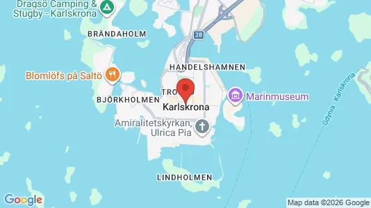 Kontorslokaler att hyra i Karlskrona - kort over placeringen