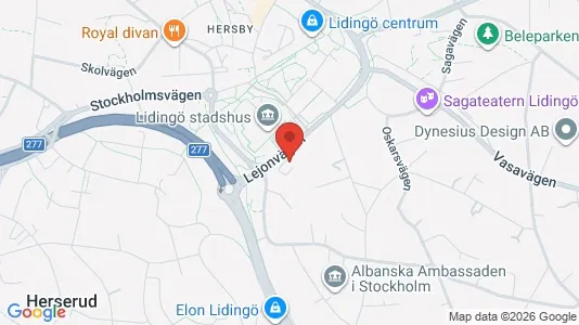 Kontorslokaler att hyra i Lidingö - kort over placeringen