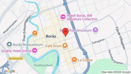 Kontorslokaler att hyra i Borås - kort over placeringen
