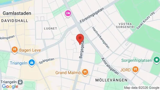 Kontorslokaler att hyra i Malmö Centrum - kort over placeringen