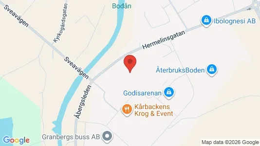 Kontorslokaler att hyra i Boden - kort over placeringen