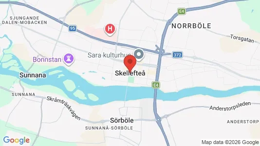 Kontorslokaler att hyra i Skellefteå - kort over placeringen