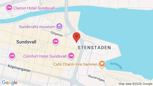Kontorslokaler att hyra i Sundsvall - kort over placeringen