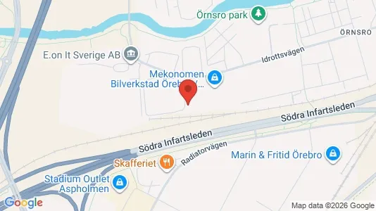Kontorslokaler att hyra i Örebro - kort over placeringen