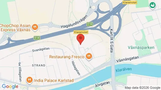 Kontorslokaler att hyra i Karlstad - kort over placeringen