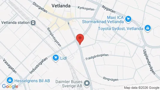 Kontorslokaler att hyra i Vetlanda - Bild från Google Street View