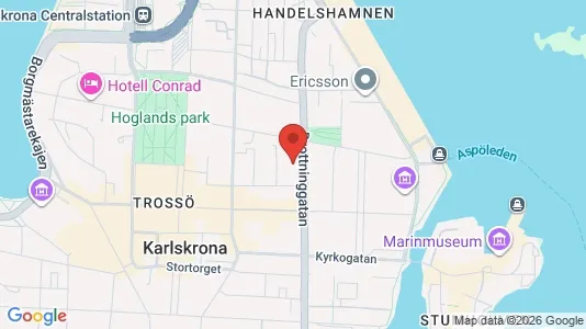 Kontorslokaler att hyra i Karlskrona - kort over placeringen