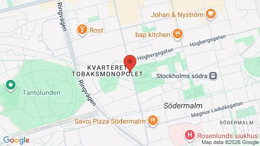 Kontorslokaler att hyra i Södermalm - kort over placeringen