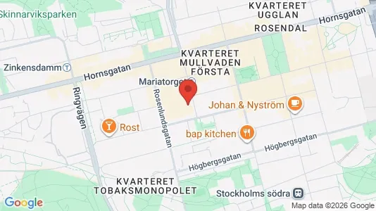 Kontorslokaler att hyra i Södermalm - kort over placeringen