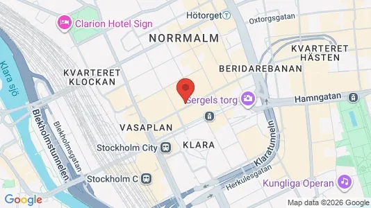 Kontorslokaler att hyra i Stockholm Innerstad - kort over placeringen