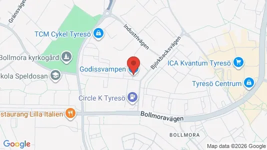 Kontorslokaler att hyra i Tyresö - kort over placeringen