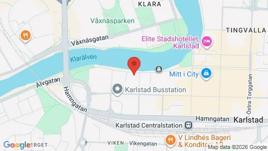 Kontorslokaler att hyra i Karlstad - kort over placeringen
