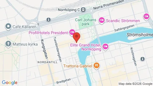 Kontorslokaler att hyra i Norrköping - kort over placeringen