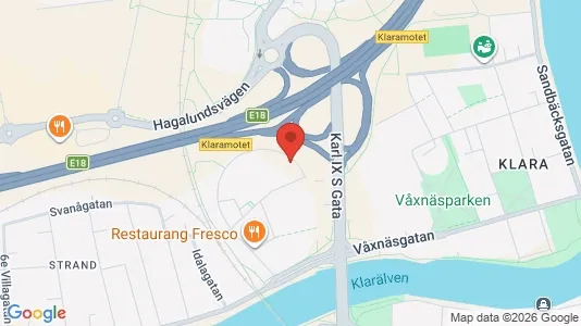 Kontorslokaler att hyra i Karlstad - kort over placeringen