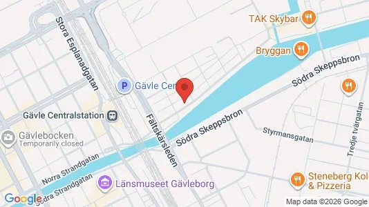 Kontorslokaler att hyra i Gävle - kort over placeringen