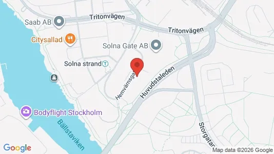 Kontorslokaler att hyra i Solna - kort over placeringen