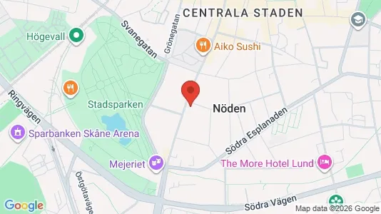 Kontorslokaler att hyra i Lund - kort over placeringen