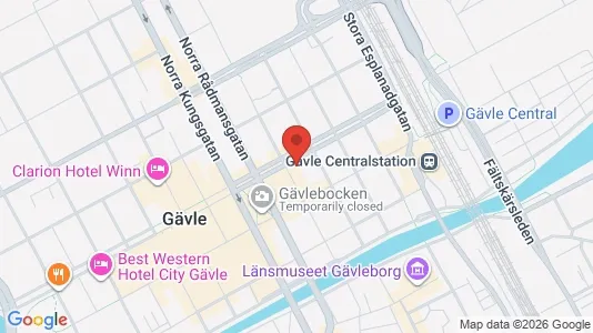 Kontorslokaler att hyra i Gävle - kort over placeringen