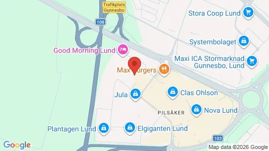 Kontorslokaler att hyra i Lund - kort over placeringen