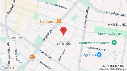 Kontorslokaler att hyra i Sofielund - kort over placeringen