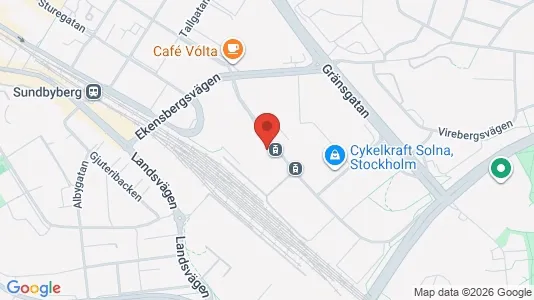 Kontorslokaler att hyra i Solna - kort over placeringen