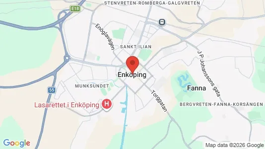 Butikslokaler att hyra i Enköping - kort over placeringen