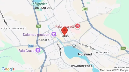 Butikslokaler att hyra i Falun - kort over placeringen