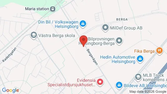 Kontorslokaler att hyra i Helsingborg - kort over placeringen