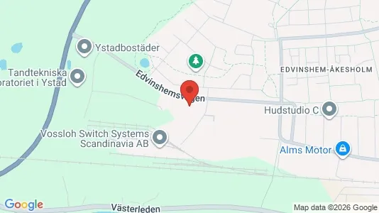 Kontorslokaler att hyra i Ystad - kort over placeringen