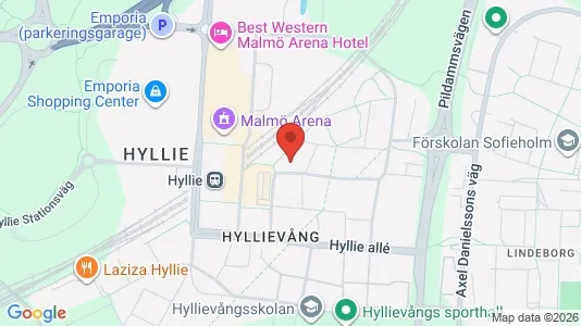 Kontorslokaler att hyra i Hyllie - kort over placeringen