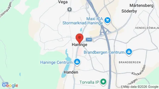 Kontorslokaler att hyra i Haninge - kort over placeringen